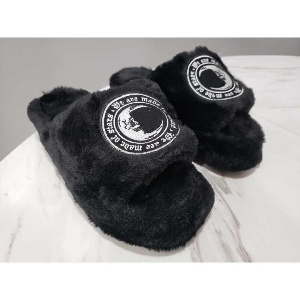 NEW SZ 5 / 6 KILLSTAR Starchild Fur Slippers stars celestial witchy gothic moon